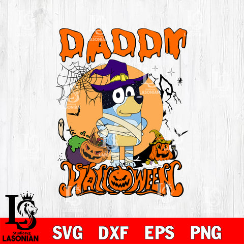 daddy bluey halloween svg Svg Eps Dxf Png File, Digital Download, Instant Download