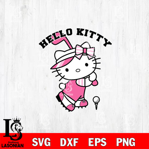 hello kitty golf pink svg eps dxf png file, Digital Download, Instant Download