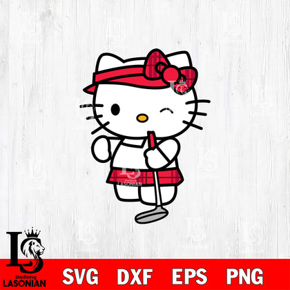 hello kitty golf red svg eps dxf png file, Digital Download, Instant Download