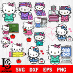 Hello Kitty Nurse , Teacher , Doctor bundle SVG DXF EPS PNG file, Digital download, file cut