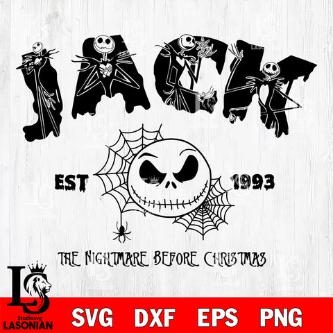 jack skellington SVG DXF EPS PNG FILE,Halloween File Cut, NCAA Digital Download,Instant Download,Christmas Silhouette