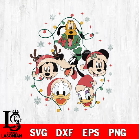 mickey mouse and friends SVG DXF EPS PNG FILE,Christmas SVG, Disney Digital Download,Instant Download, Silhouette