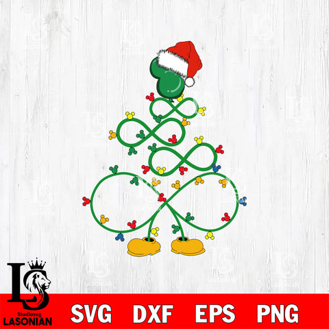 mickey pine tree Christmass SVG DXF EPS PNG FILE,Christmas SVG, Disney Digital Download,Instant Download, Silhouette