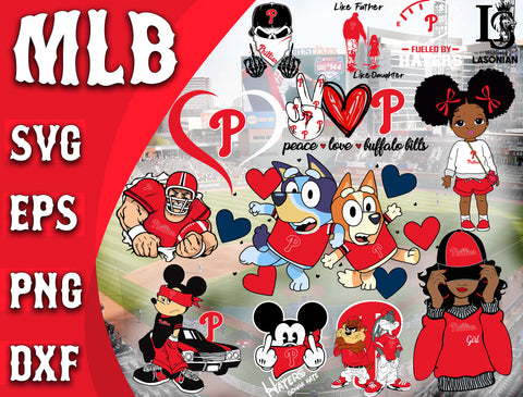Philadelphia Phillies Bundle svg, Philadelphia Phillies SVG Files,MLB Cricut, Silhouette Studio, Digital Cut Files, Digital Download