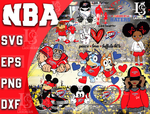 Oklahoma City Thunder bundle svg NBA bundle svg, bundle 12 file ramdoom NBA svg eps dxf png file, Digital Download, Instant Download