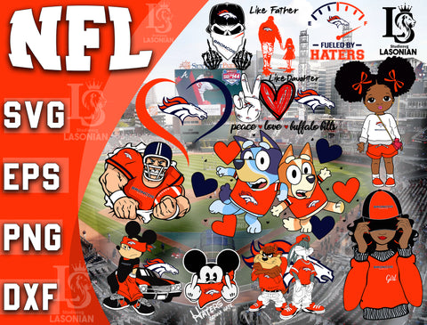 Denver Broncos  bundle svg, bundle 12 file ramdoom NFL svg, NFL Digital Cut Files, Svg Dxf Eps Png file, Digitla Download