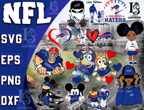 Buffalo Bills bundle svg, bundle 12 file ramdoom NFL svg, NFL Digital Cut Files, Svg Dxf Eps Png file, Digitla Download