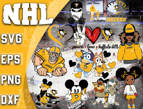 Pittsburgh Penguins bundle svg, bundle 12 file ramdoom NHL svg, NHL svg dxf eps png file, digital download