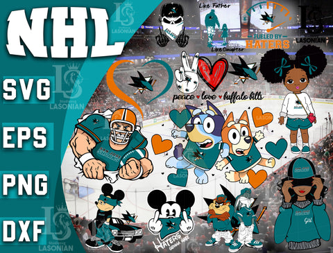 San Jose Sharks bundle svg, bundle 12 file ramdoom NHL svg, NHL svg dxf eps png file, digital download