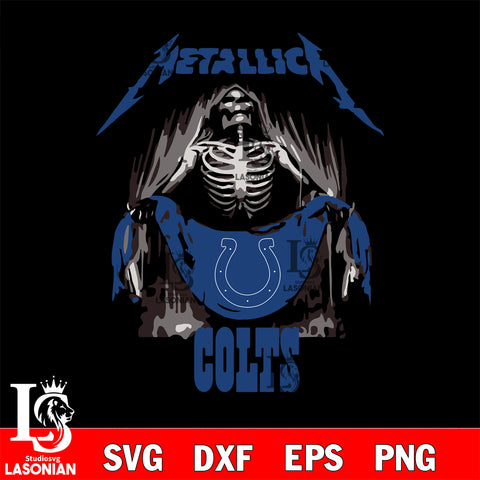 Indianapolis Colts metallica svg eps dxf png file, digital download , Instant Download
