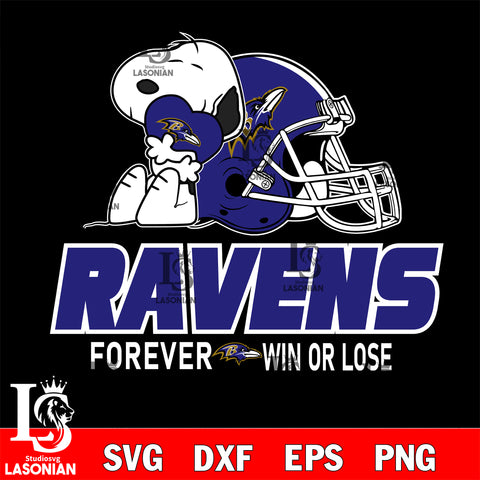 NFL The Peanuts Movie Snoopy Forever Win Or Lose Football Baltimore Ravens SVG , NFL svg eps dxf png file, digital download , Instant Download
