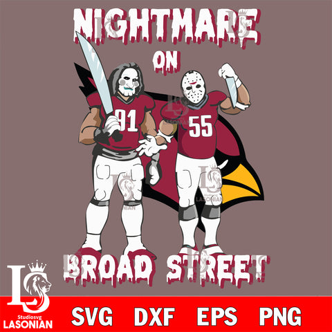 Arizona Cardinals Billy and Jason Voorhees nightmare on broad street svg eps dxf png file, Digital Download , Instant Download