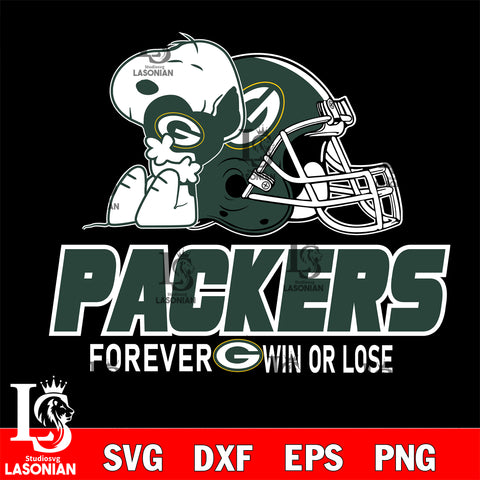 NFL The Peanuts Movie Snoopy Forever Win Or Lose Football Green Bay Packers SVG , NFL svg eps dxf png file, digital download , Instant Download