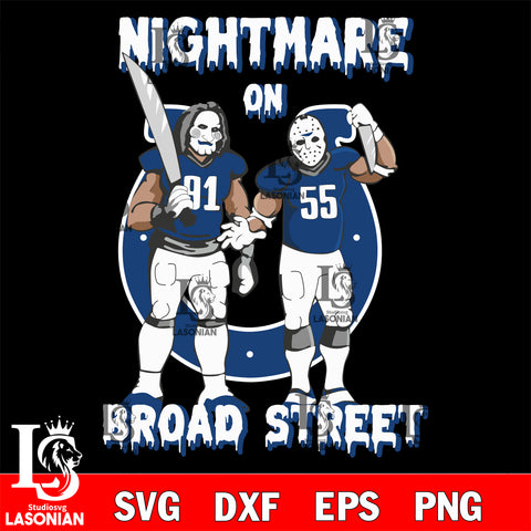 Indianapolis Colts Billy and Jason Voorhees nightmare on broad street svg eps dxf png file, Digital Download , Instant Download
