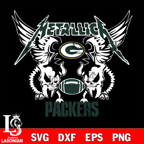 metallica Green Bay Packers svg eps dxf png file, digital download , Instant Download