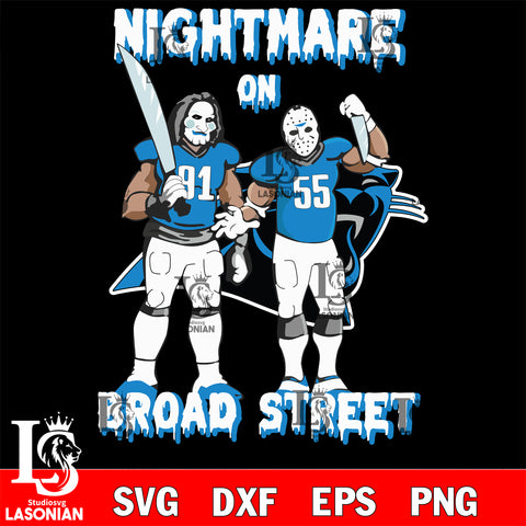 Carolina Panthers Billy and Jason Voorhees nightmare on broad street svg eps dxf png file, Digital Download , Instant Download