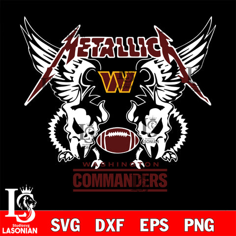 metallica wasington commanders svg eps dxf png file, digital download , Instant Download