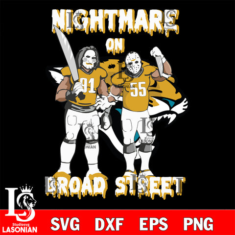 Jacksonville Jaguars Billy and Jason Voorhees nightmare on broad street svg eps dxf png file, Digital Download , Instant Download
