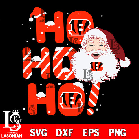 Ho ho ho Cincinnati Bengals svg eps dxf png file, Digital Download , Instant Download