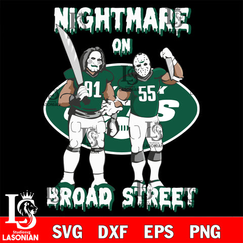 New York Jets Billy and Jason Voorhees nightmare on broad street svg eps dxf png file, Digital Download , Instant Download