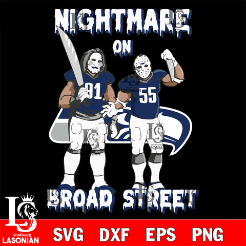 Seattle Seahawks Billy and Jason Voorhees nightmare on broad street svg eps dxf png file, Digital Download , Instant Download