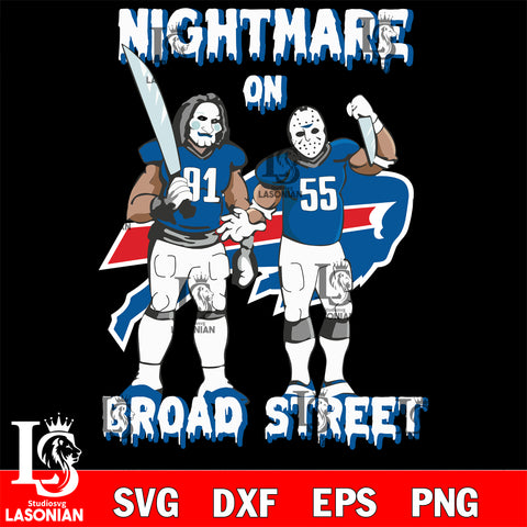 Buffalo Bills Billy and Jason Voorhees nightmare on broad street svg eps dxf png file, Digital Download , Instant Download