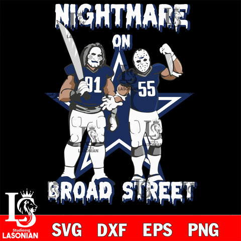 Dallas Cowboys Billy and Jason Voorhees nightmare on broad street svg eps dxf png file, Digital Download , Instant Download