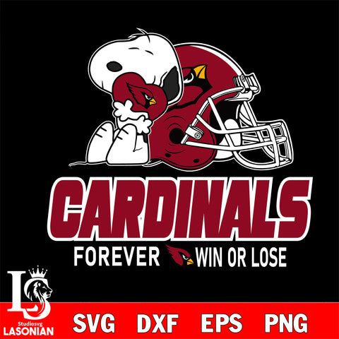 NFL The Peanuts Movie Snoopy Forever Win Or Lose Football Arizona Cardinals SVG , NFL svg eps dxf png file, digital download , Instant Download