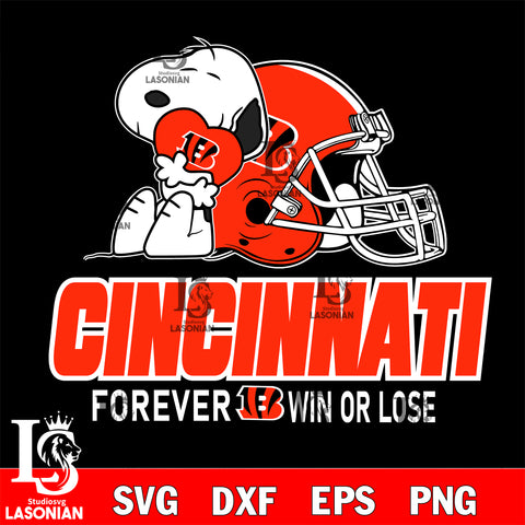 NFL The Peanuts Movie Snoopy Forever Win Or Lose Football Cincinnati Bengals SVG , NFL svg eps dxf png file, digital download , Instant Download