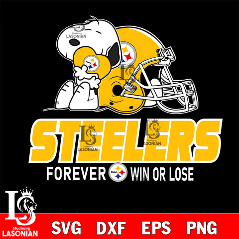 NFL The Peanuts Movie Snoopy Forever Win Or Lose Football Pittsburgh Steelers SVG , NFL svg eps dxf png file, digital download , Instant Download