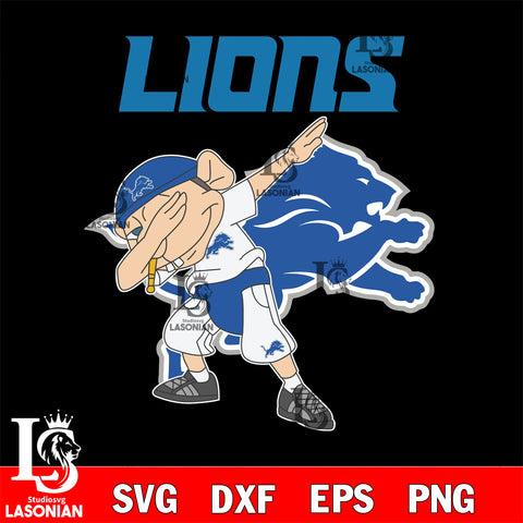 Detroit Lions NFL Football Jeffy Dabbing Sports For Fans svg, NFL svg eps dxf png file, Digital Download , Instant Download