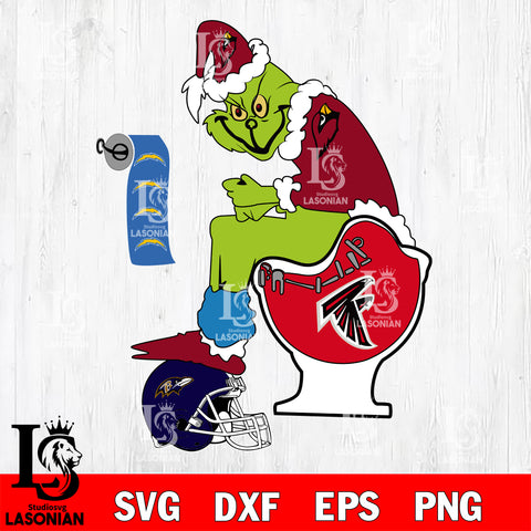 Grinch Football Theme Toilet svg, NFL svg eps dxf png file, Digital Download , Instant Download