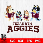 Texas A M Aggies Bluey Dance Squats Svg Eps Dxf Png File, Digital Download, Instant Download