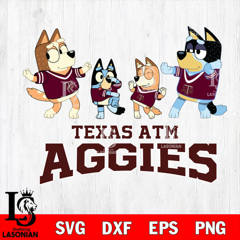 Texas A M Aggies Bluey Dance Squats Svg Eps Dxf Png File, Digital Download, Instant Download