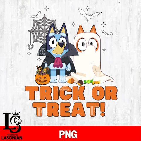 Bluey Trick Or Treat, Bluey halloween png file, Digital Download , Instant Download