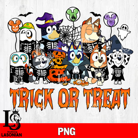 Bluey Trick Or Treat, Bluey halloween png file, Digital Download , Instant Download