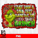 I Just Took A DNA Test Turns Out I'm 100 That Grinch PNG file , Digital Download , Instant Download