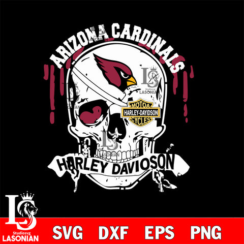 Skull Arizona Cardinals Harley davidson svg eps dxf png file, digital download , Instant Download
