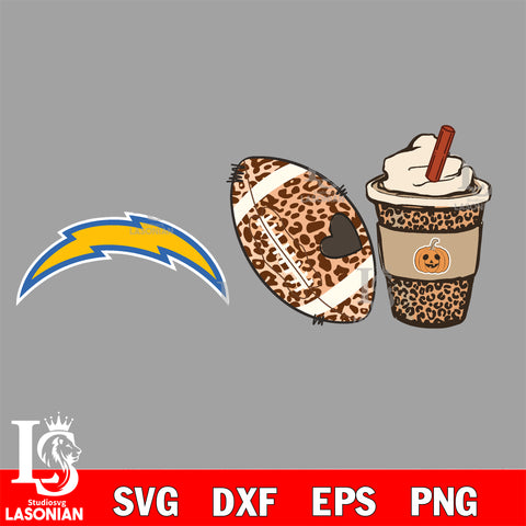 Fall Season Leopard Los Angeles Chargers svg, NFL svg eps dxf png file, Digital Download , Instant Download