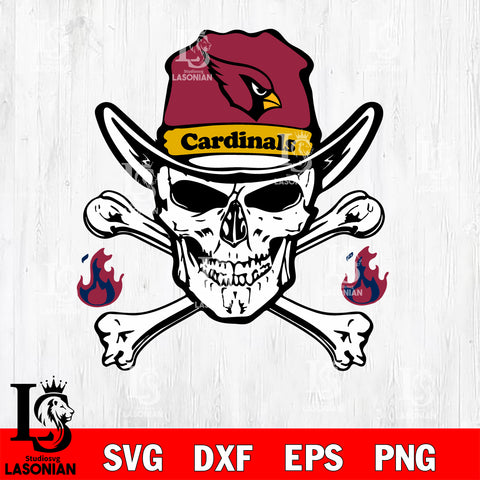 Skull fire Arizona Cardinals svg eps dxf png file, digital download , Instant Download