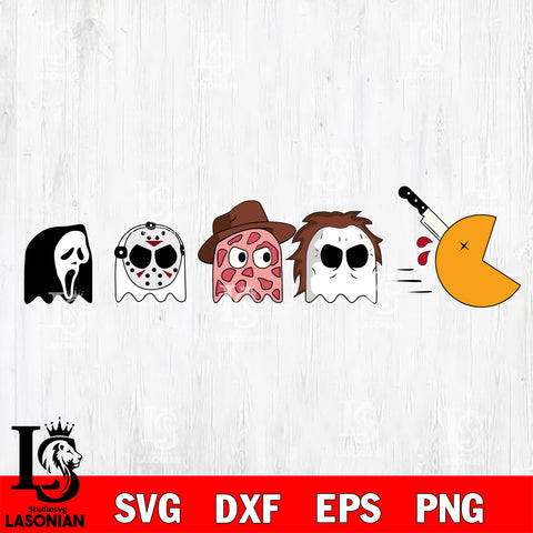 Horror Character Pac Man SVG, Cute Horror Character  SVG DXF EPS PNG FILE, Digital Download , Instant Download