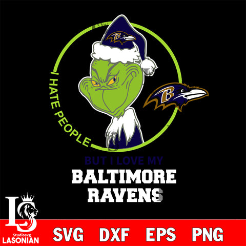 I hate people but i love my Baltimore Ravens svg, NFL svg eps dxf png file, Digital Download , Instant Download