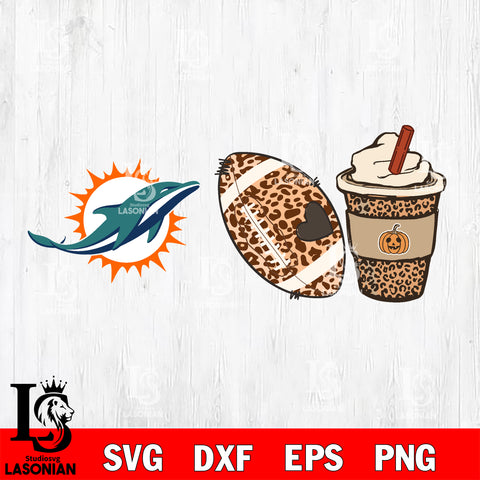 Fall Season Leopard Miami Dolphins svg, NFL svg eps dxf png file, Digital Download , Instant Download