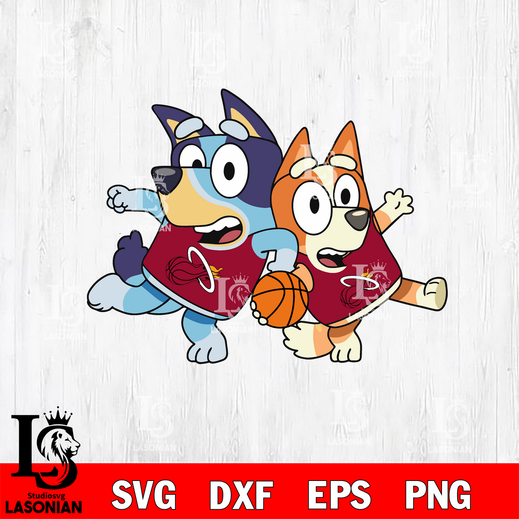 BLUEY MIAMI HEAT svg eps dxf png file, Digital Download, Instant