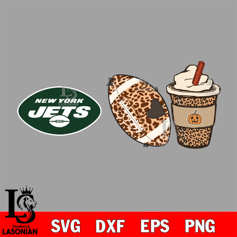 Fall Season Leopard New York Jets svg, NFL svg eps dxf png file, Digital Download , Instant Download