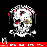 Skull Atlanta Falcons Harley davidson svg eps dxf png file, digital download , Instant Download