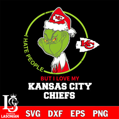I hate people but i love my Kansas City Chiefs svg, NFL svg eps dxf png file, Digital Download , Instant Download
