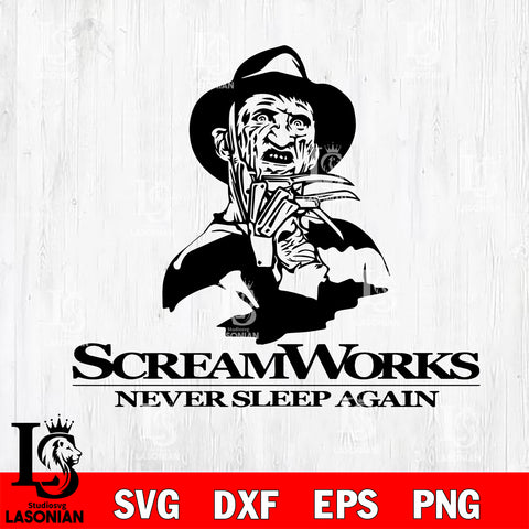 Scream Work never sleep again SVG DXF EPS PNG file, Digital Download , Instant Download