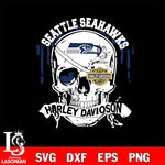 Skull Seattle Seahawks Harley davidson svg eps dxf png file, digital download , Instant Download