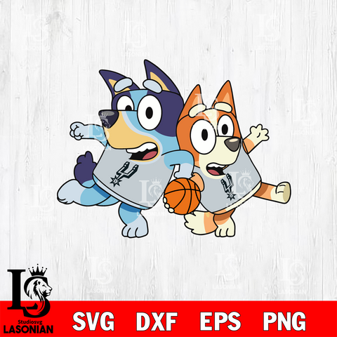 BLUEY SAN ANTONIO SPURS svg eps dxf png file, Digital Download, Instant Download